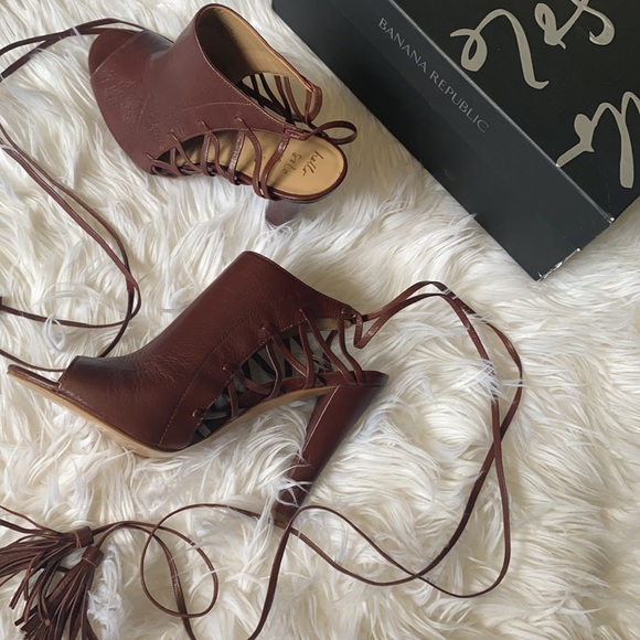 Real leather lace up sandals - Picture 2 of 5